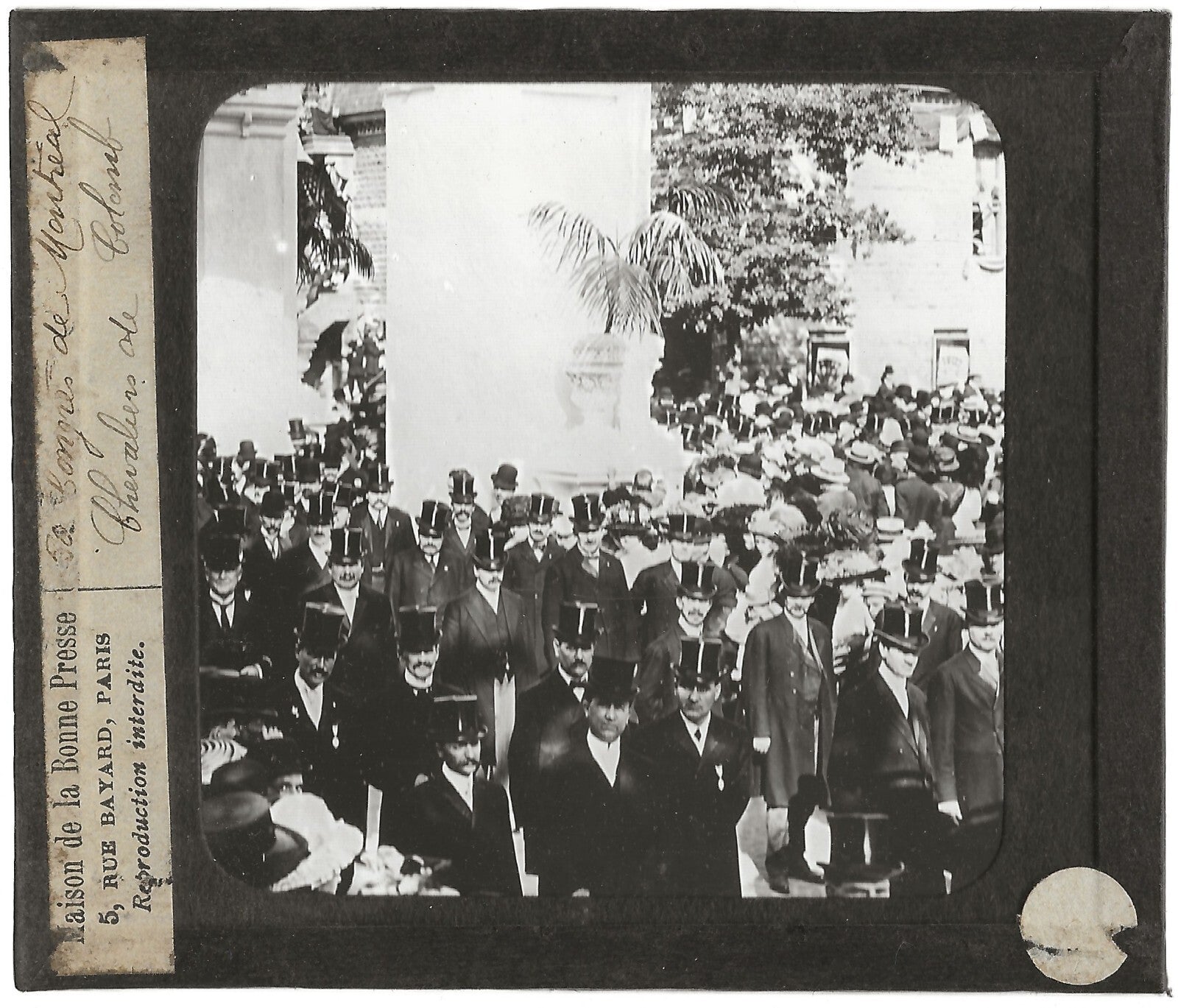 Chevaliers de Colomb, Montréal, photo plaque de verre, positif 8,5x10 cm