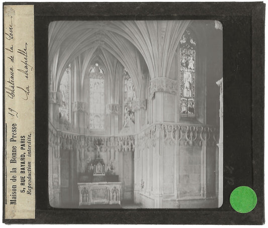 Chapelle du château d'Amboise, photo ancienne plaque de verre, positif 8,5x10 cm