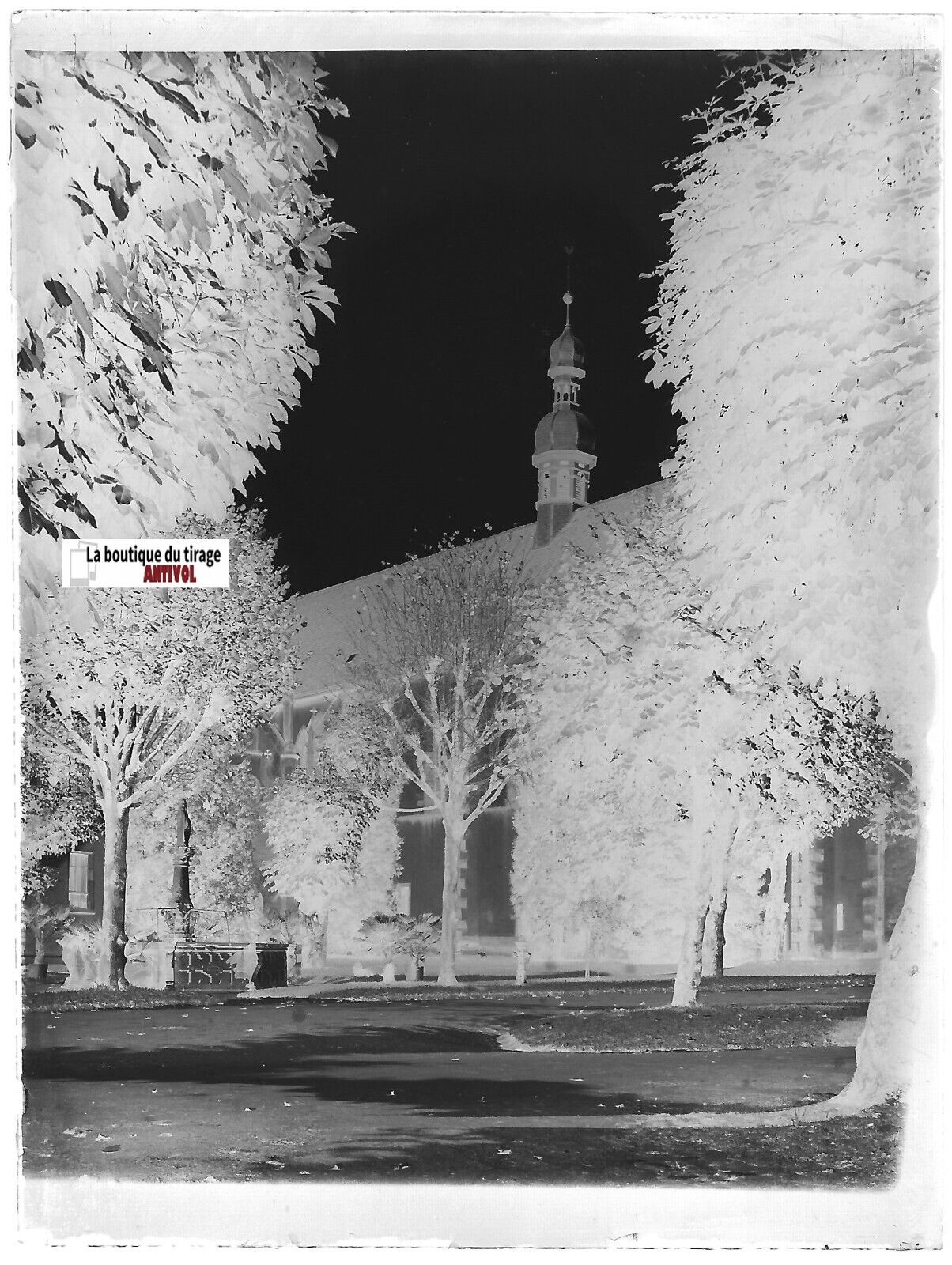 Abbaye de Lichtenthal, Plaque verre photo, négatif noir & blanc 9x12 cm