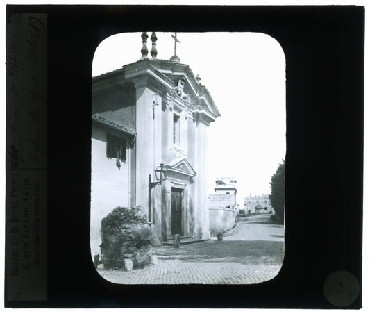 Église Santa Maria in Palmis, Rome, photo plaque de verre, positif 8,5x10 cm
