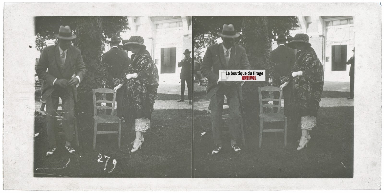 Hippodrome de Longchamp, Paris, stéréoscopie plaque verre, positif 8,5x17 cm