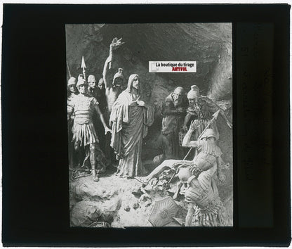 L’arrestation de Jésus, Christ, photo plaque verre, noir & blanc, 8,5x10 cm