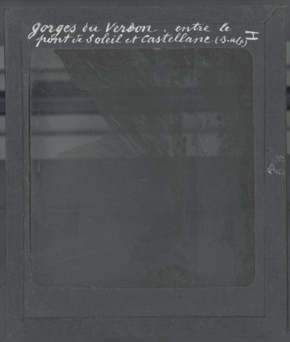 Gorges du Verdon, paysage, photo ancienne plaque de verre, positif 8,5x10 cm