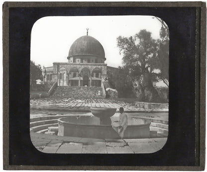 Mosquée d'Omar, Jérusalem, photo ancienne, plaque de verre, positif 8,5x10 cm