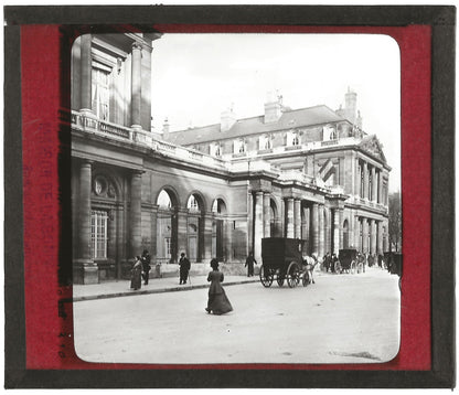 Palais Royal, capitale Paris, photo ancienne plaque de verre, positif 8,5x10 cm