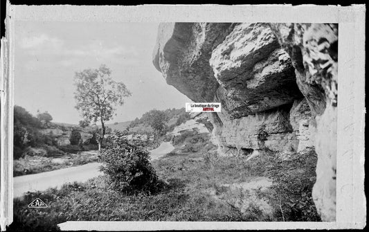 Plaque verre photo ancienne, négatif noir & blanc 9x14 cm, Remonot, Les Combes