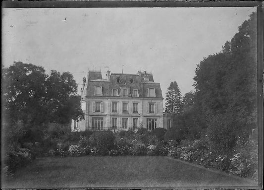 Plaque verre photo ancienne négatif noir et blanc 6x9 cm château vintage France - La Boutique Du Tirage 