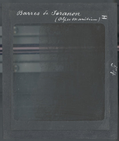 Séranon, paysage, falaise, photo ancienne plaque de verre, positif 8,5x10 cm