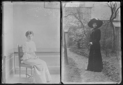 Belgique, femmes, photos anciennes plaque de verre, lot de 10 négatifs 13x18 cm