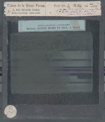 Jésus et ses disciples, Bible de Doré, dessin, plaque verre, positif 8,5x10 cm