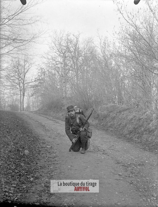 Tirailleur soldat, guerre 14-18, plaque verre, photo ancienne, négatif 9x12 cm