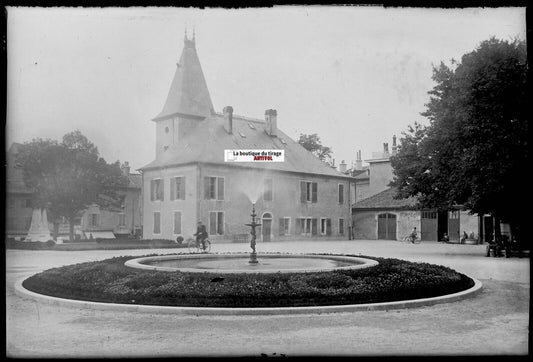 Oyonnax, Pièce d'Eau, Plaque verre photo, négatif noir & blanc 10x15 cm France