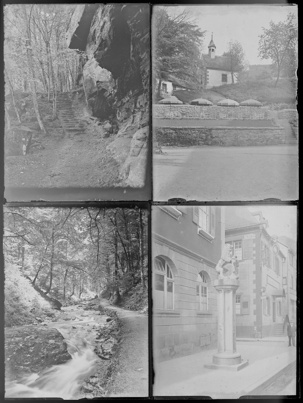 Vosges, Rottweil Allemagne, photo plaque verre, lot de 11 négatifs 9x12 cm