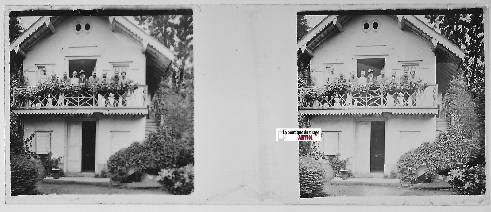 Vitry-le-François soldats, Plaque verre stéréo, positif noir & blanc 4,5x10,7 cm