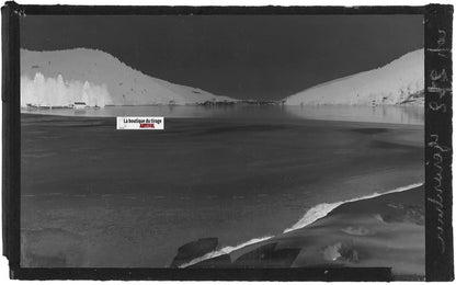 Plaque verre photo négatif noir & blanc 09x14 cm, lac de Gérardmer en hiver