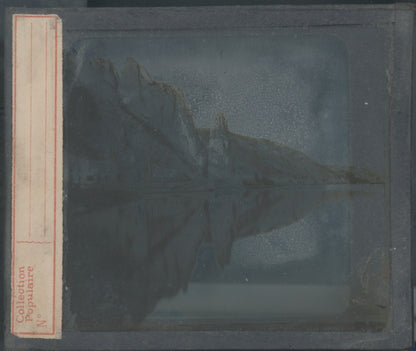 Les Rochers de Dinant, photo ancienne plaque verre, noir & blanc, 8,5x10 cm