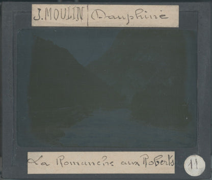La Romanche aux Roberts, photo J. Moulin, plaque verre, couleur, 8,5x10 cm