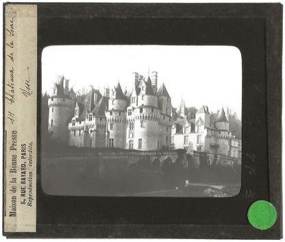 Château D'Ussé, France, photo ancienne plaque de verre, positif 8,5x10 cm