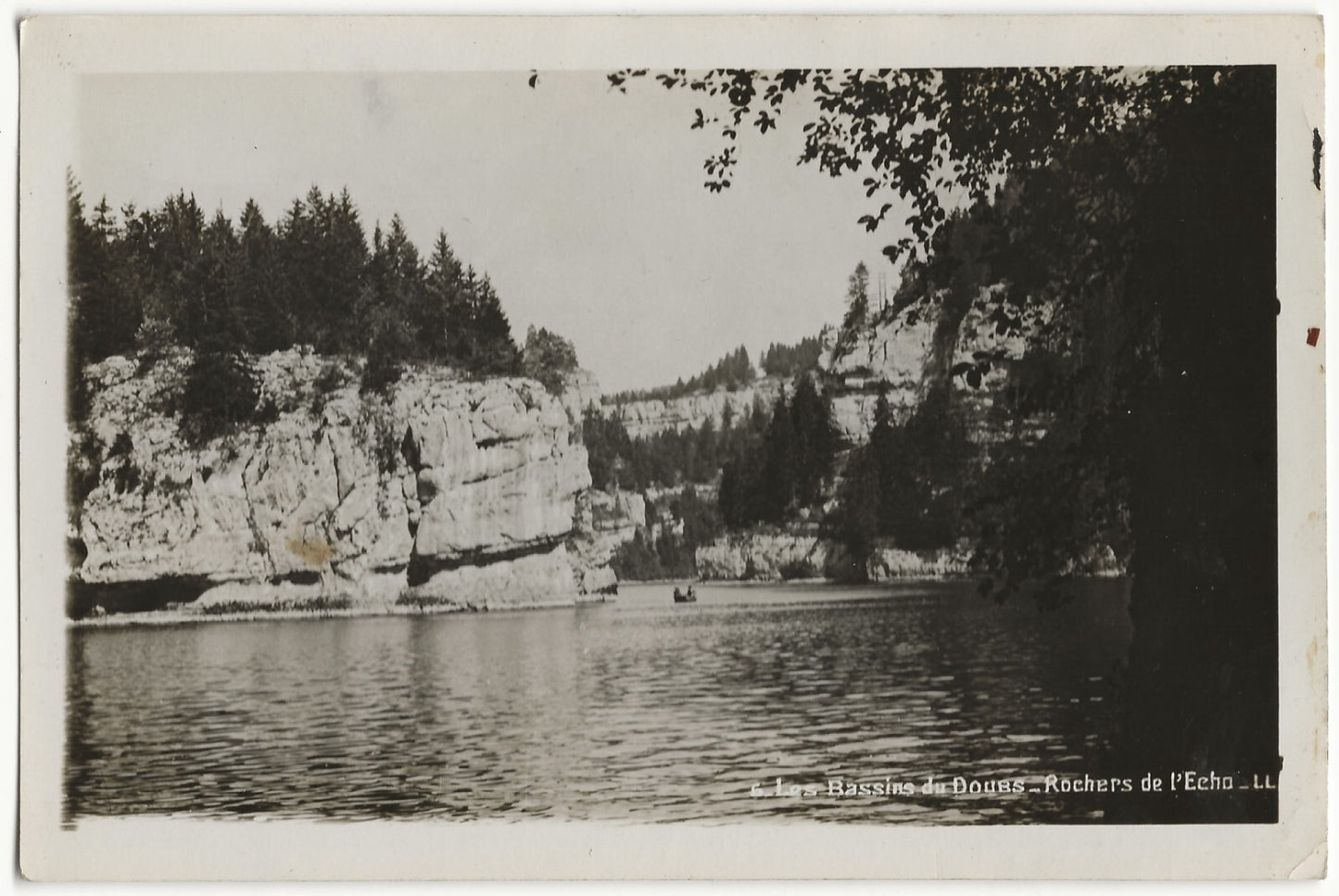 Plaque verre photo négatif noir & blanc 9x14 cm, Rocher de l'Echo, Doubs