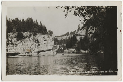 Plaque verre photo négatif noir & blanc 9x14 cm, Rocher de l'Echo, Doubs