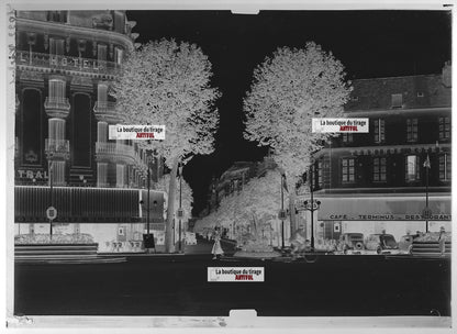 Plaque verre photo ancienne négatif noir et blanc 13x18 cm Vichy hôtel Terminus