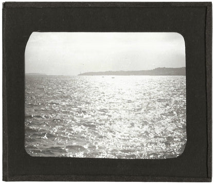 Rade de Brest, Bretagne, photo ancienne plaque verre, positif 8,5x10 cm
