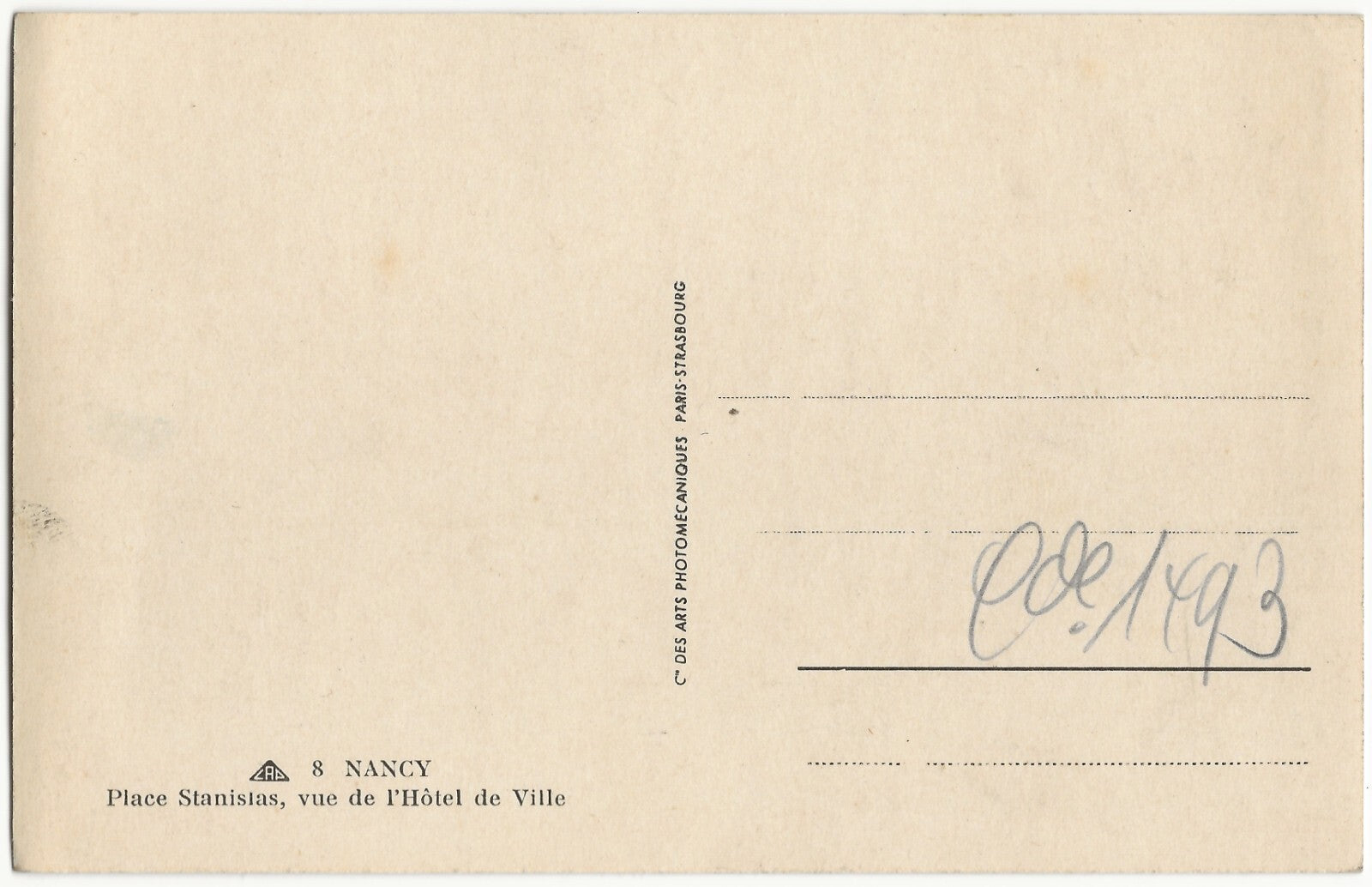 Plaque verre photo, négatif noir & blanc 9x14 cm, place Stanislas Nancy, France