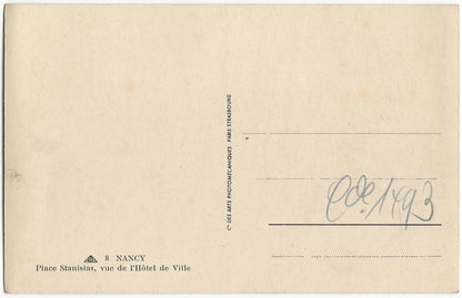 Plaque verre photo, négatif noir & blanc 9x14 cm, place Stanislas Nancy, France