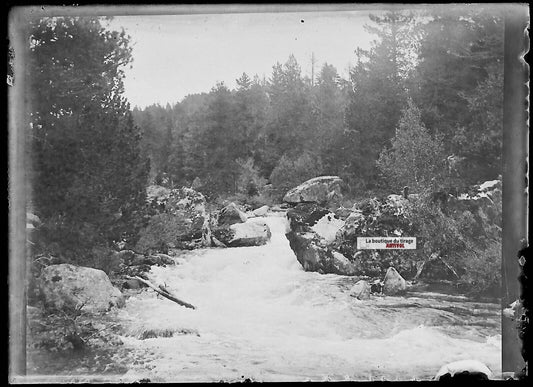 Plaque verre photo ancienne négatif noir et blanc 6x9 cm rivière montagne eau - La Boutique Du Tirage 