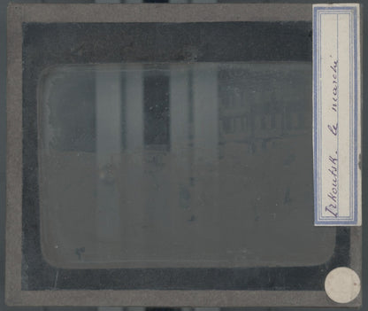 Marché Irkoutsk, Russie, photo plaque verre, noir & blanc, positif 8,5x10 cm