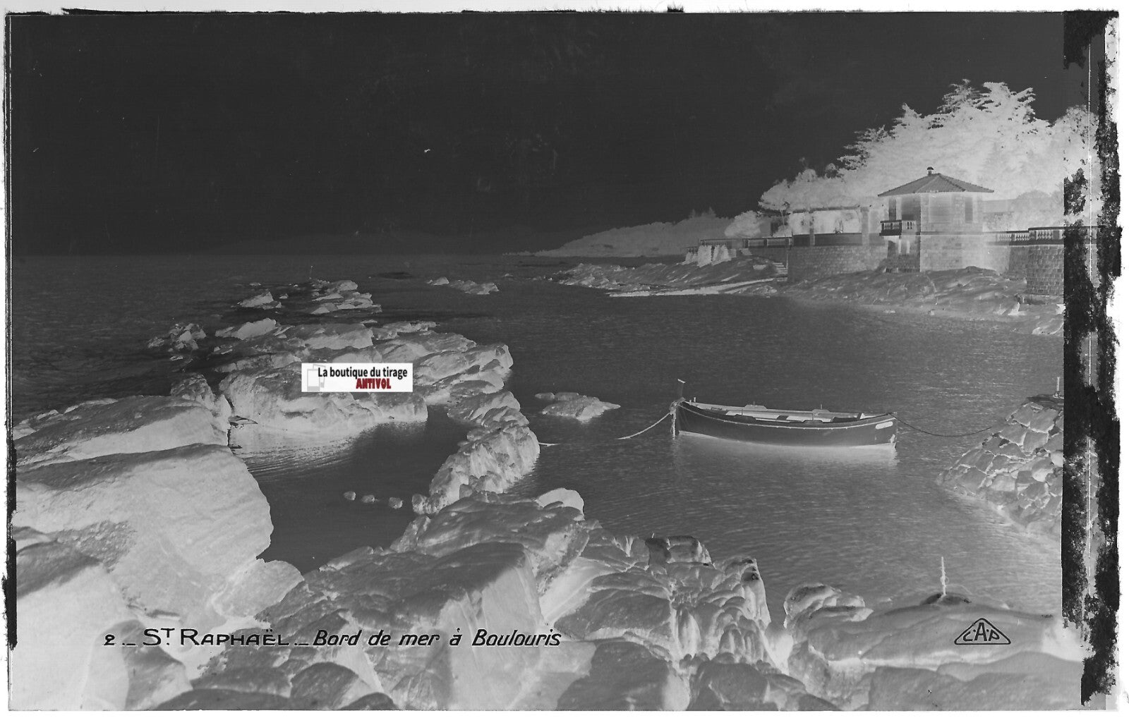 Saint-Raphaël, Boulouris, Plaque verre photo, négatif noir & blanc 9x14 cm