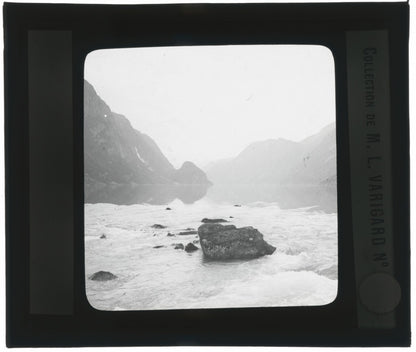 Paysage Norvège, Fjord de Hardanger, photo plaque de verre, positif 8,5x10 cm