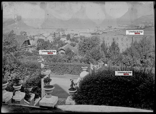 Plaque verre photo ancienne négatif noir et blanc 13x18 cm Sainte-Maxime