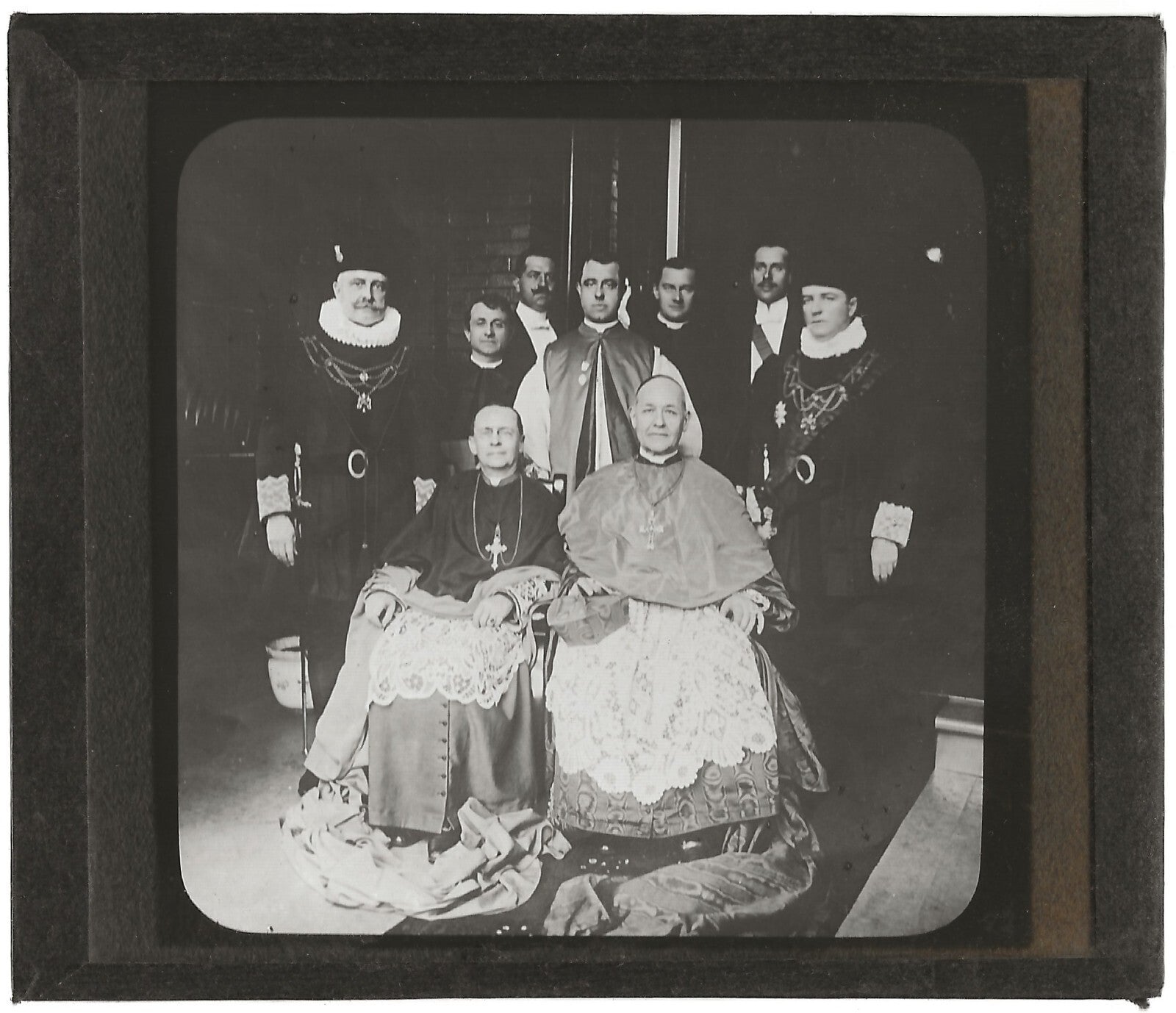 Bruchesi, Vannutelli, Congrès Montréal, photo plaque de verre, positif 8,5x10 cm