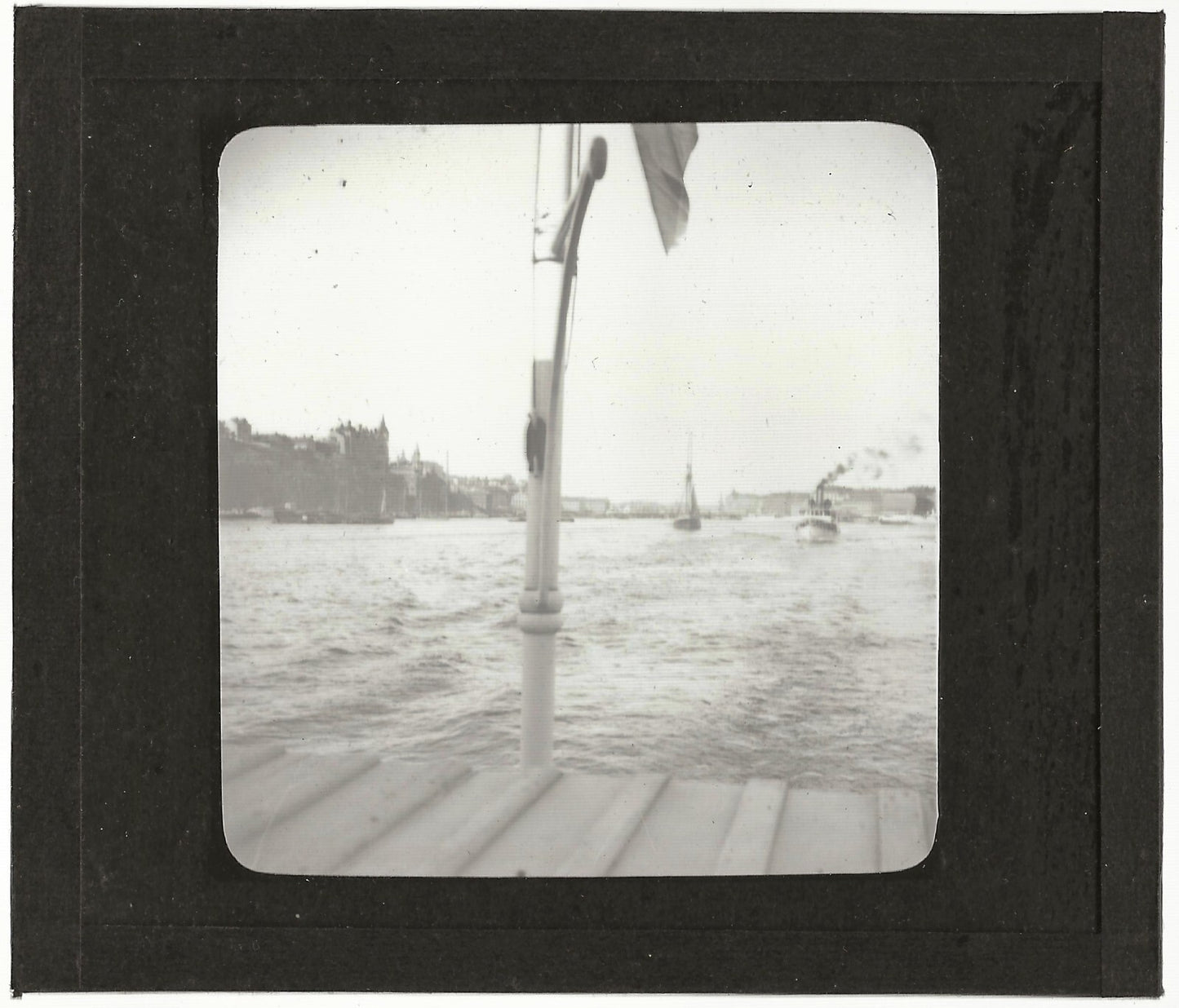 Stockholm, Suède, bateaux, photo ancienne plaque verre, positif 8,5x10 cm