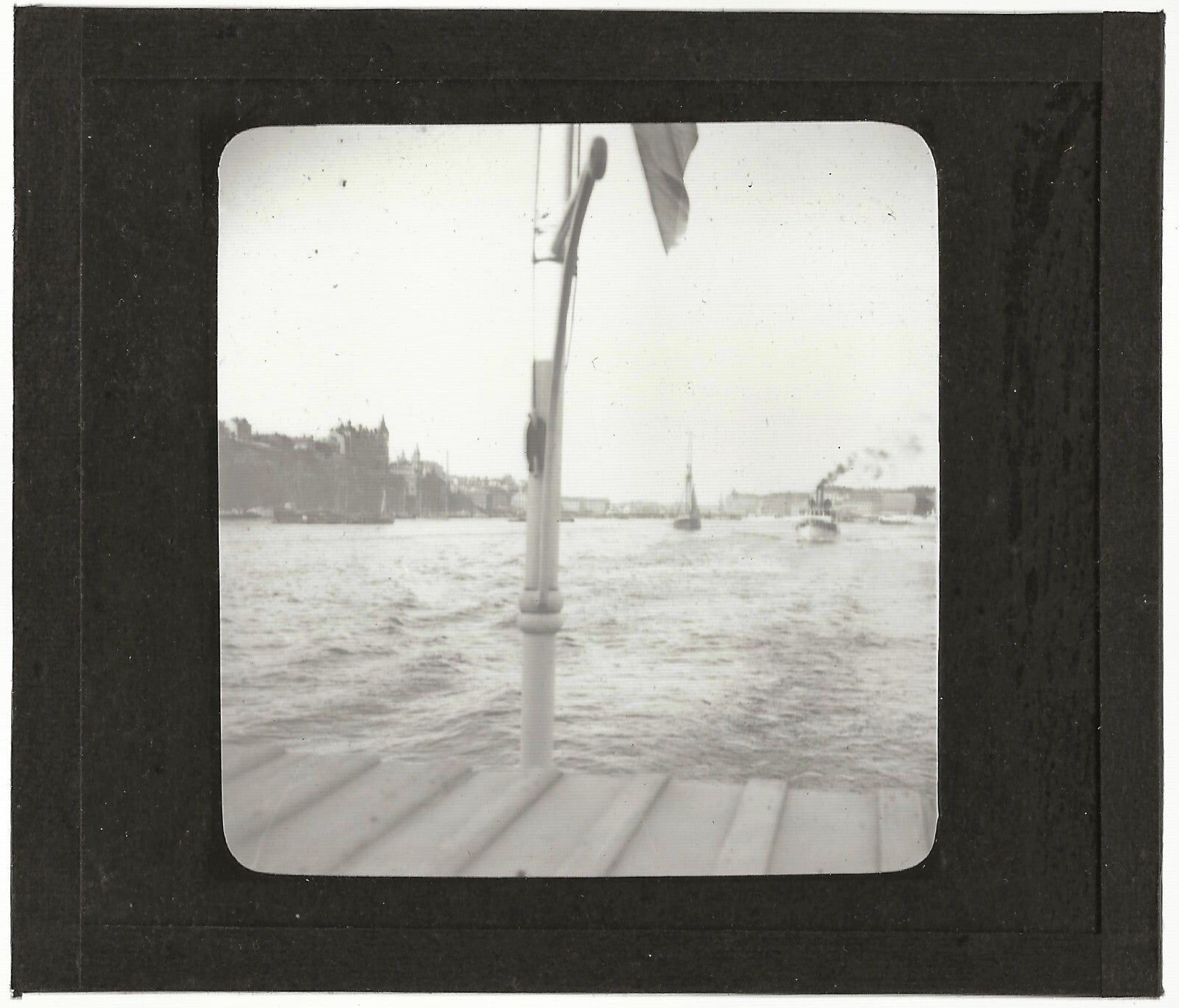 Stockholm, Suède, bateaux, photo ancienne plaque verre, positif 8,5x10 cm