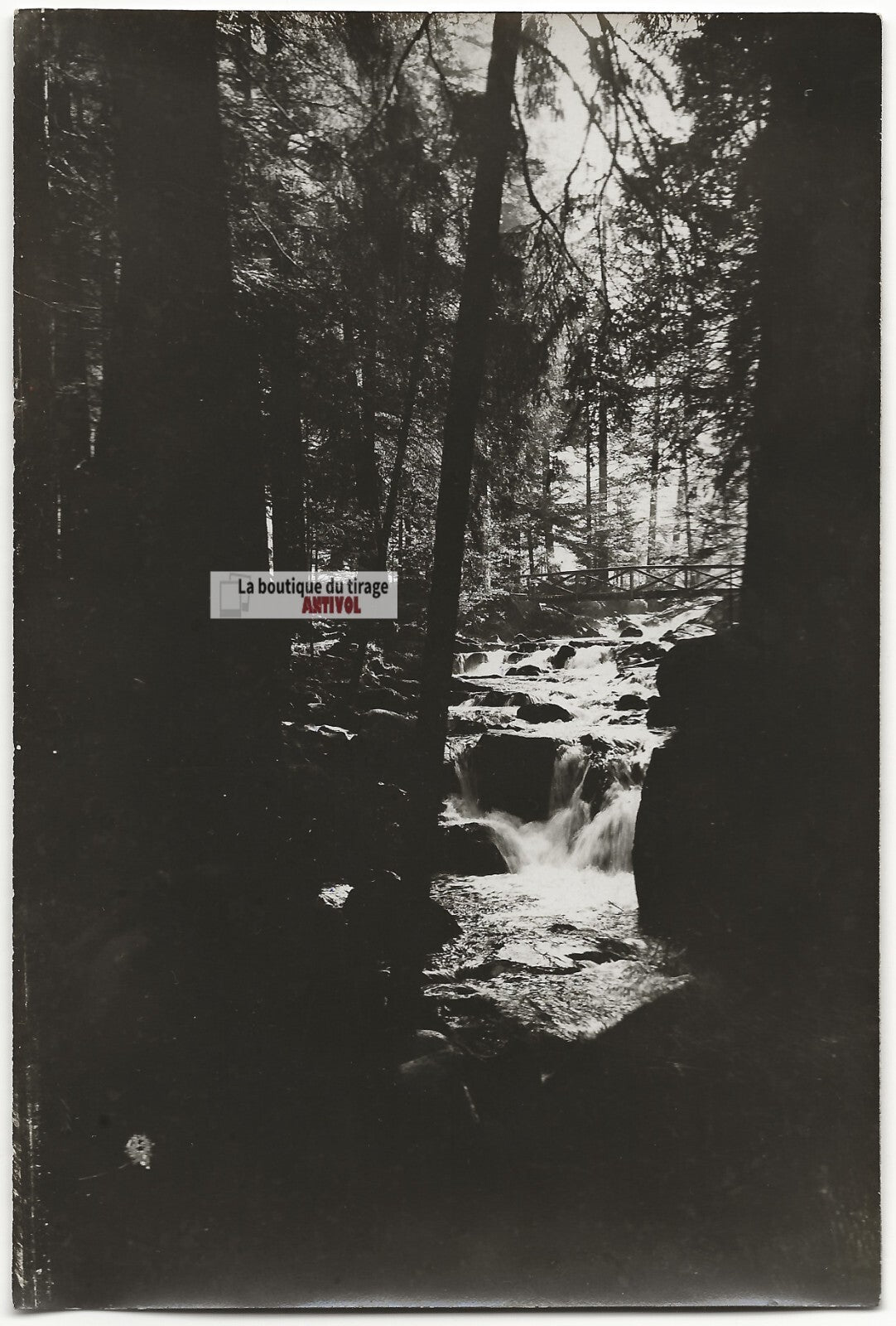 Plaque verre photo ancienne négatif noir et blanc 13x18 cm Gérardmer saut Cuves