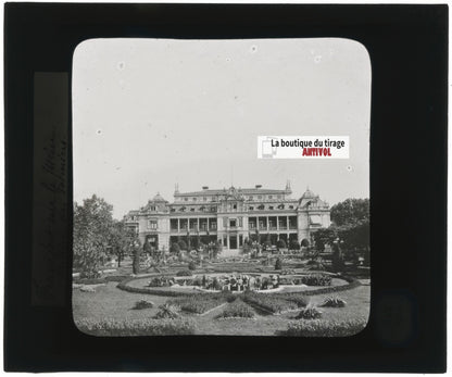 Jardin des plantes, Francfort, Allemagne, photo plaque verre, positif 8,5x10 cm