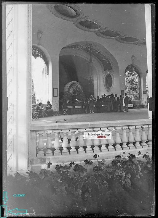 Plaque verre photo ancienne négatif noir et blanc 13x18 cm Vichy France vintage