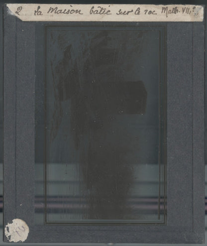 Matthieu, scène religieuse, dessin peinture plaque de verre, positif 8,5x10 cm