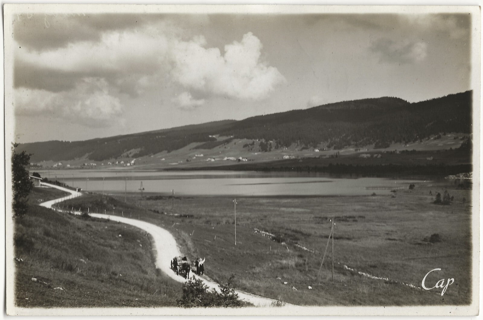 Plaque verre photo ancienne négatif noir & blanc 9x14 cm, Lac des Rousses