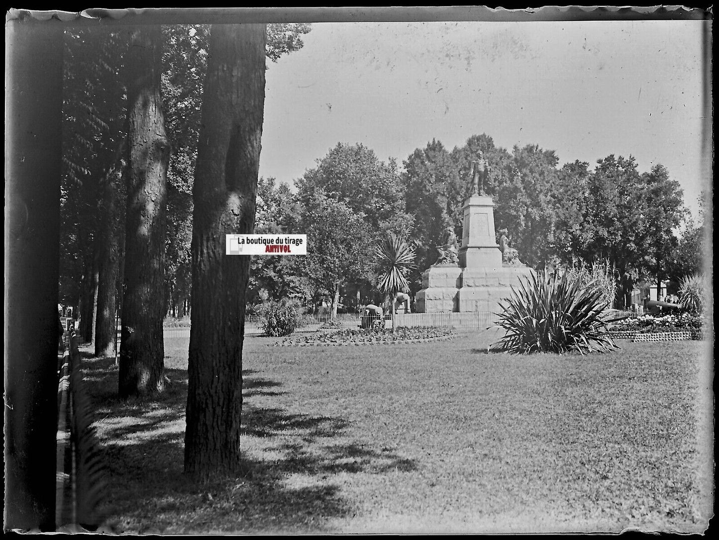 Saint-Hélier, général Don, Plaque verre photo, négatif noir & blanc 9x12 cm