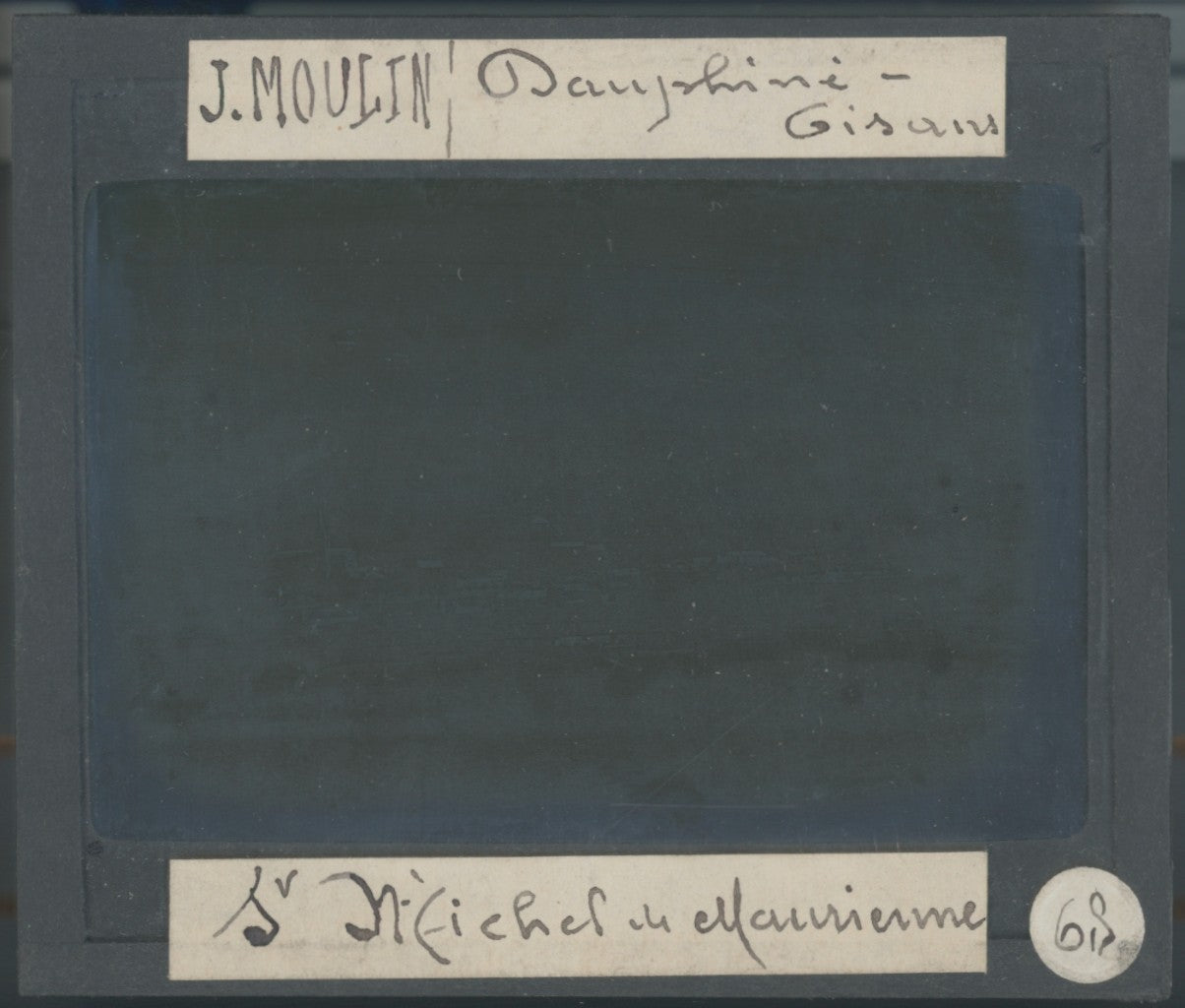 Saint-Michel-de-Maurienne, photo J. Moulin, plaque verre, couleur, 8,5x10 cm