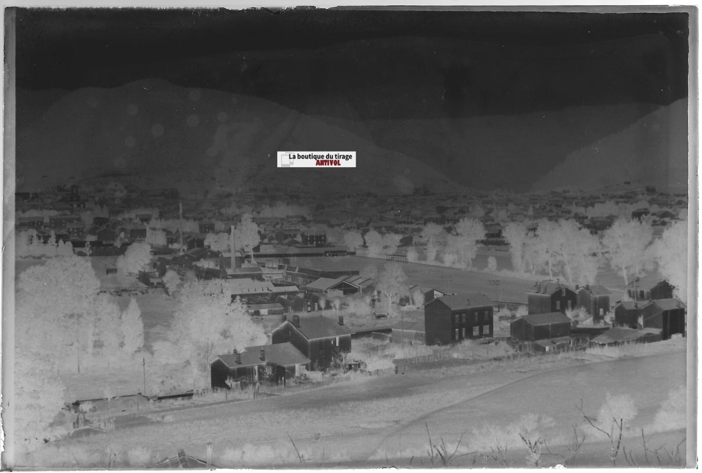 Oyonnax, Plaque verre photo ancienne, négatif noir & blanc 10x15 cm France
