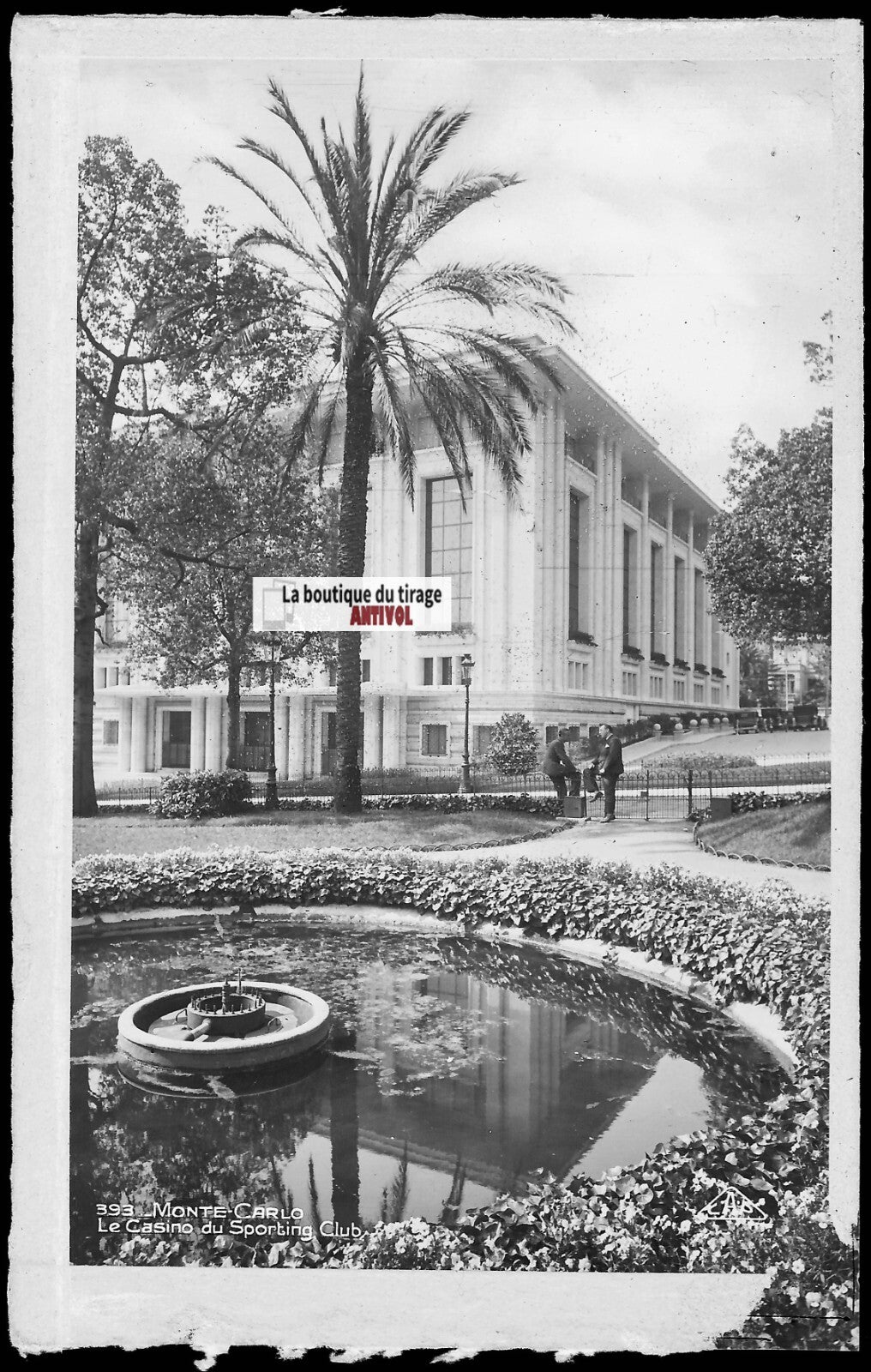 Plaque verre, photo négatif noir & blanc 9x14 cm, Monte-Carlo Monaco, casino