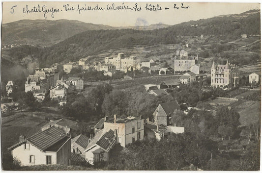 Châtel-Guyon, Auvergne, photographie ancienne, Noir et Blanc, papier 9x14 cm