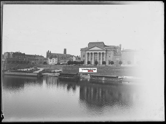 Toulouse, Garonne, Plaque verre photo ancienne, négatif noir & blanc 9x12 cm