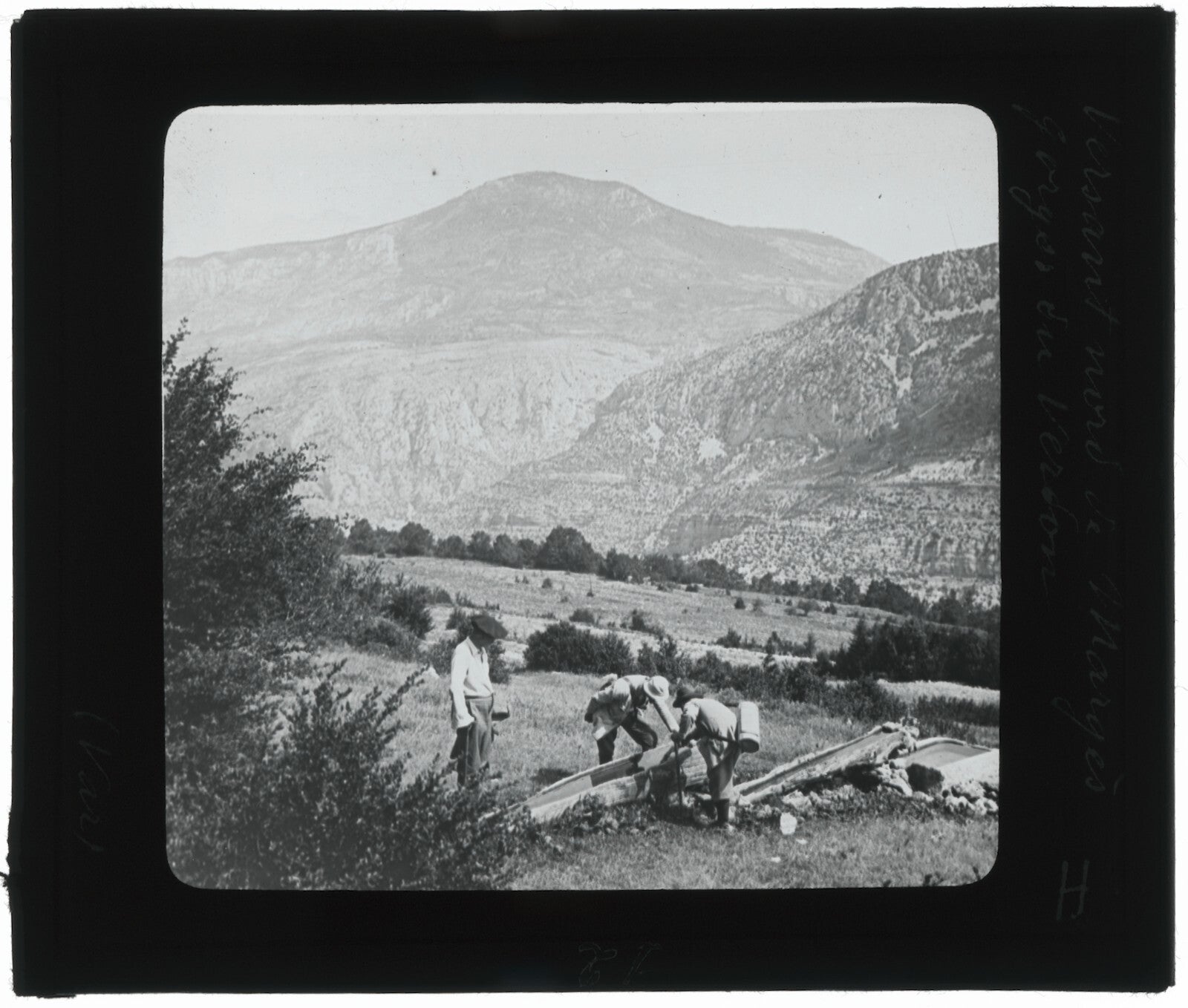 Gorges du Verdon, Montagne Grand Margès, plaque de verre, positif 8,5x10 cm