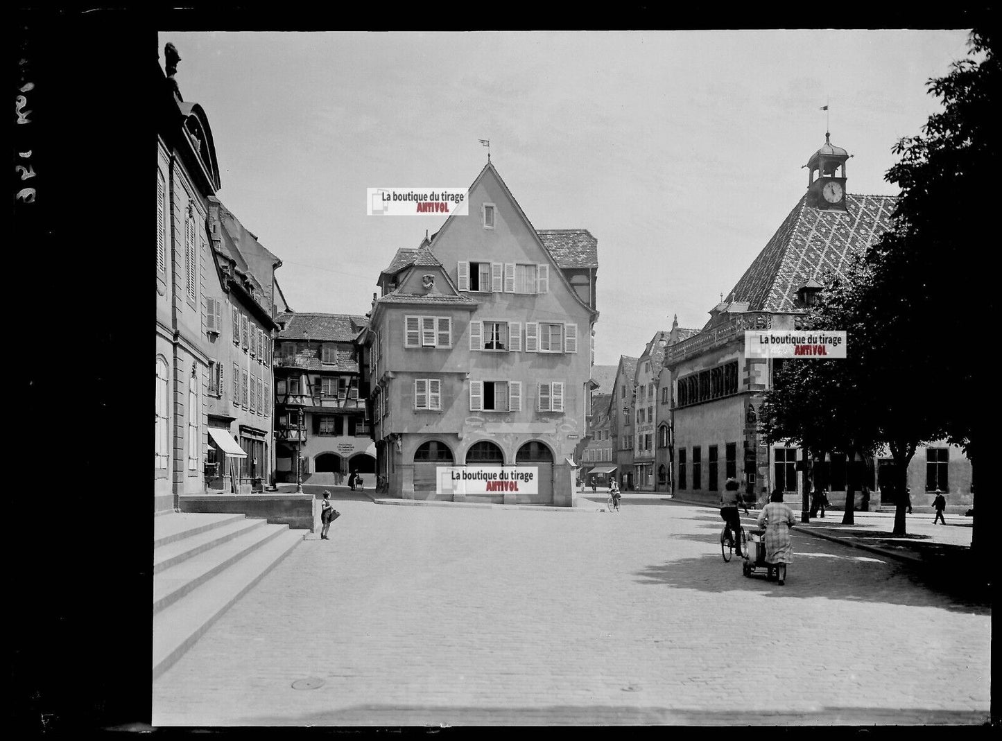 Colmar Centre-ville, France, photos plaque de verre, lot de 5 négatifs 13x18 cm