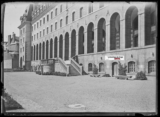 Rennes, Palais Saint-Georges, Plaque verre photo, négatif noir & blanc 6x9 cm